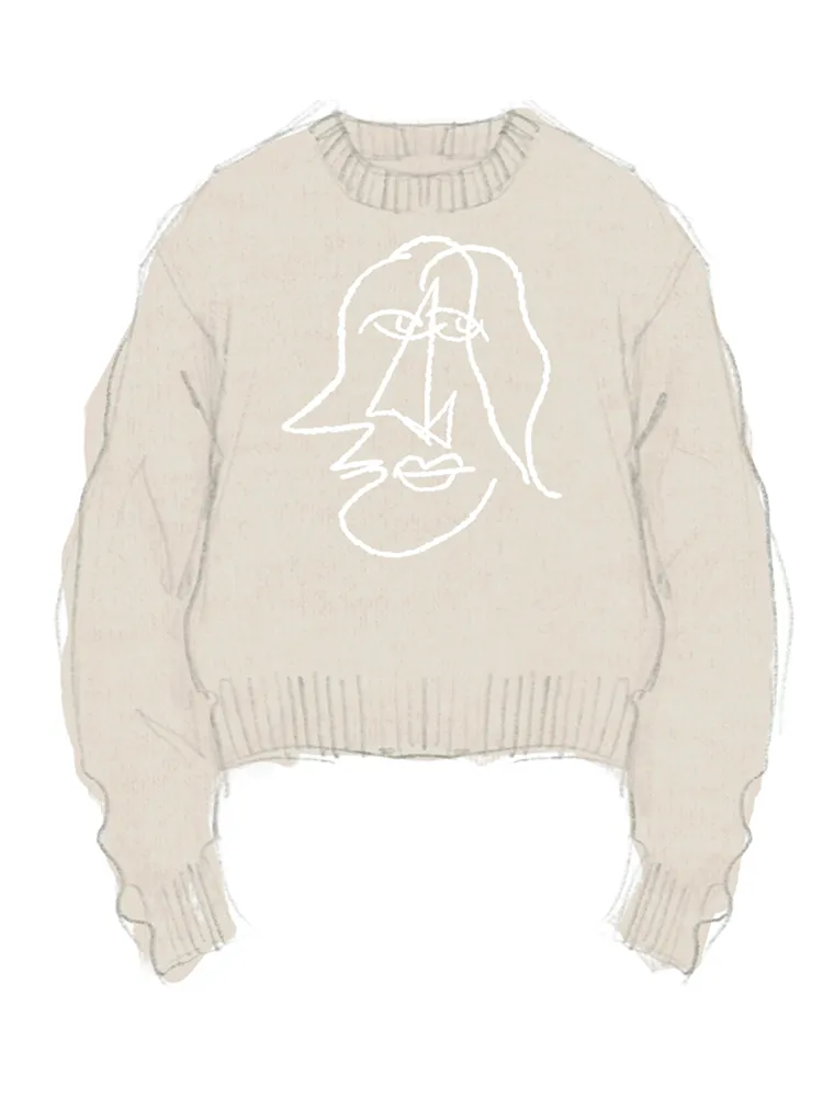Lax Face Crewneck sold by Lingua Franca NYC product image thumbnail 3