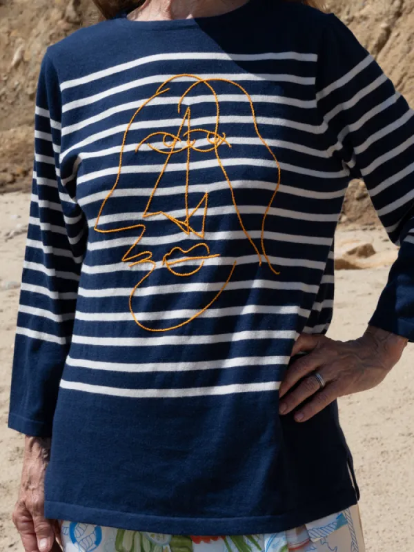 Lax Face Boatneck sold by Lingua Franca NYC