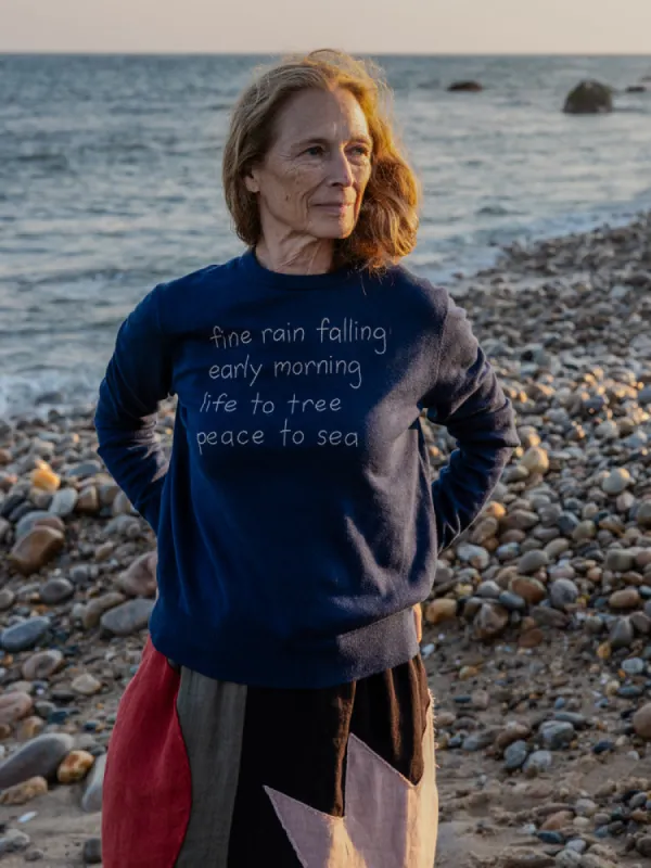 "fine rain falling" Women's Crewneck made by Lingua Franca NYC