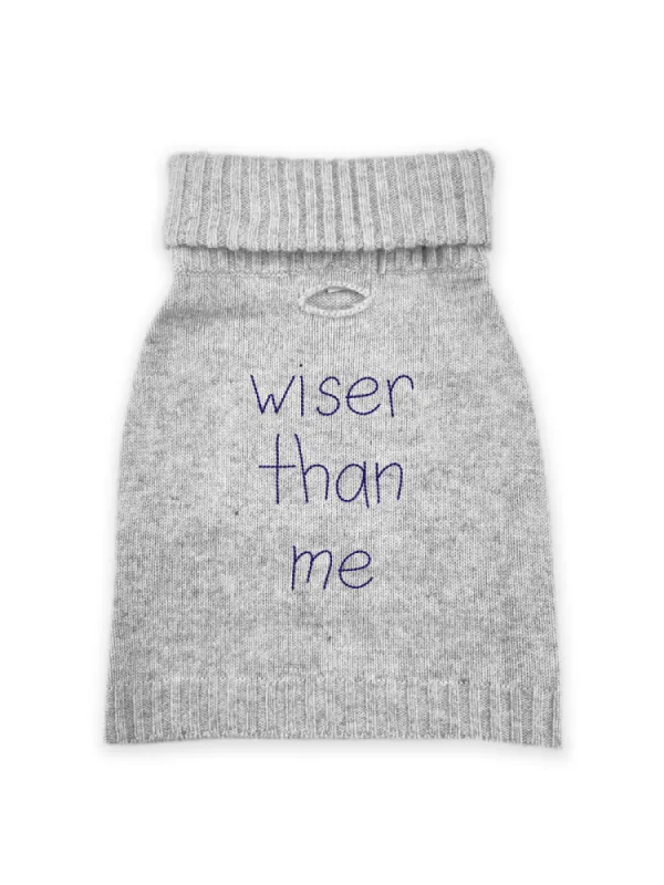 "wiser than me" Dog Sweater sold by Lingua Franca NYC