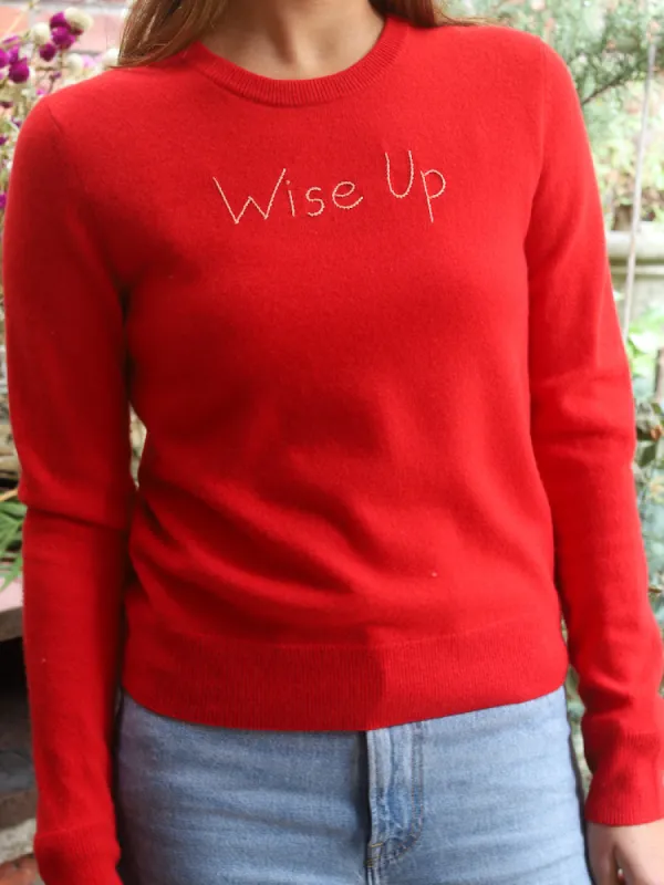"Wise Up" Crewneck sold by Lingua Franca NYC