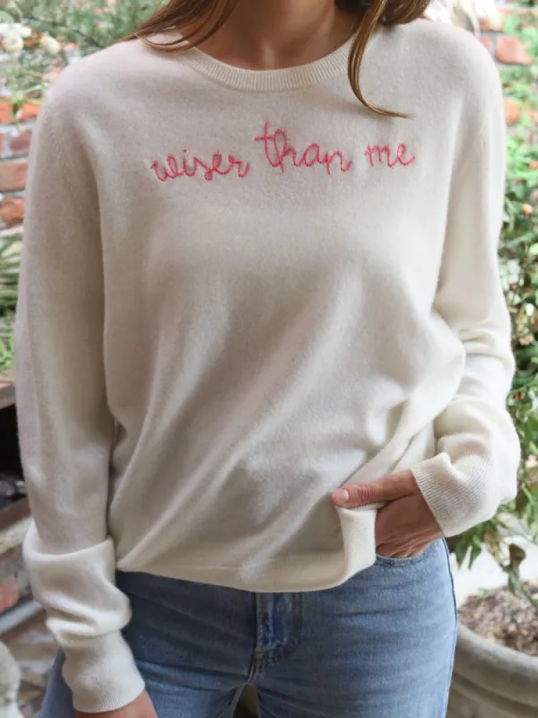 "wiser than me" Crewneck sold by Lingua Franca NYC