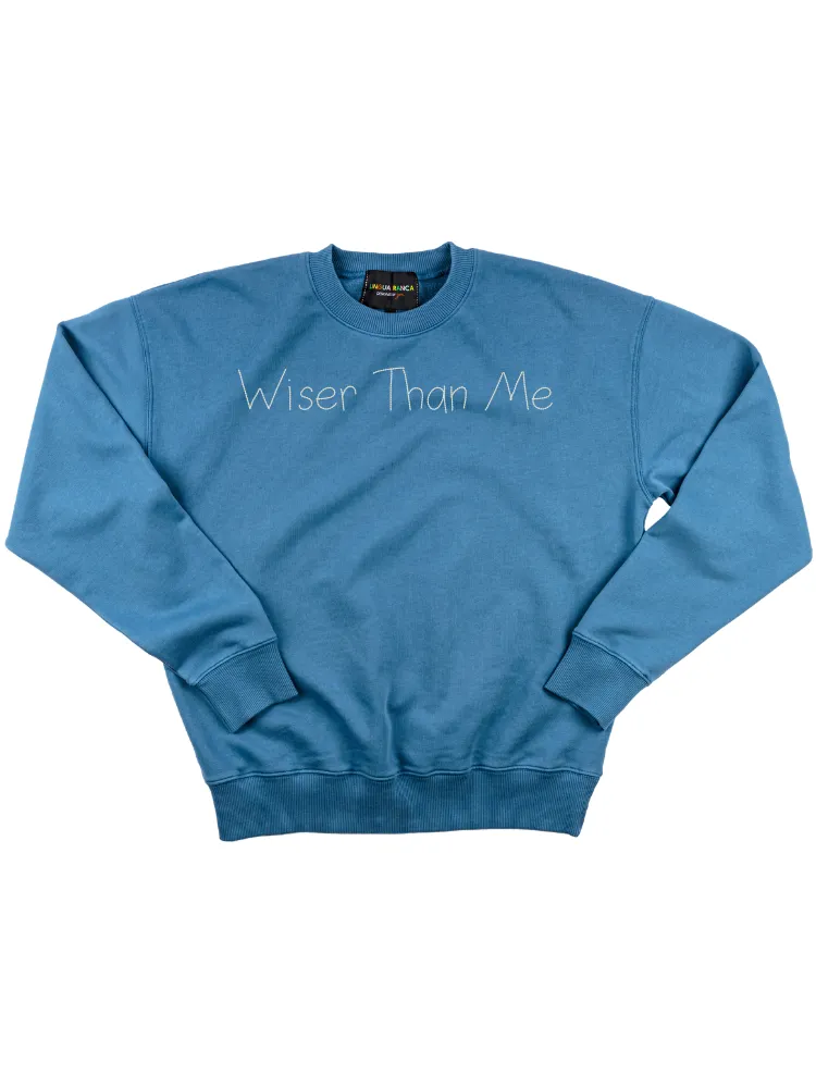 "wiser than me" Women's Sweatshirt sold by Lingua Franca NYC product image thumbnail 3