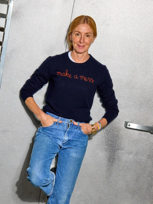 "make a mess" Women's Crewneck sold by Lingua Franca NYC