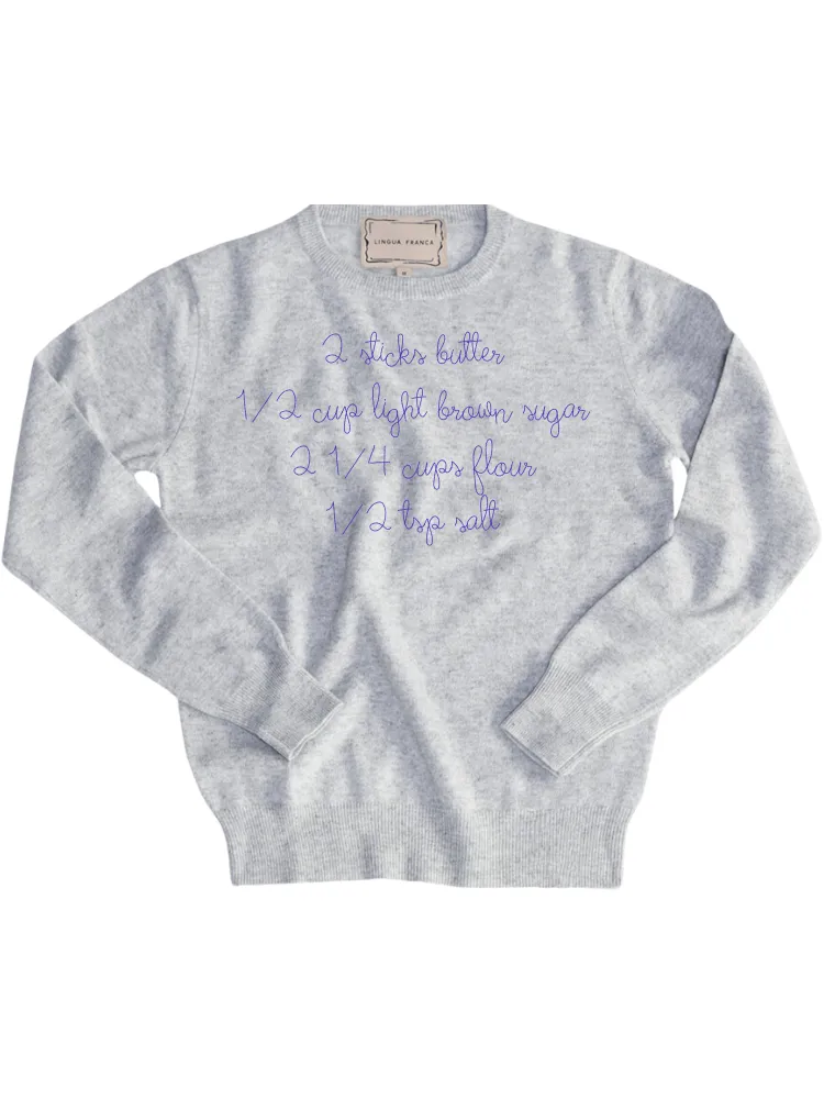 "recipe" Women's Crewneck sold by Lingua Franca NYC product image thumbnail 3
