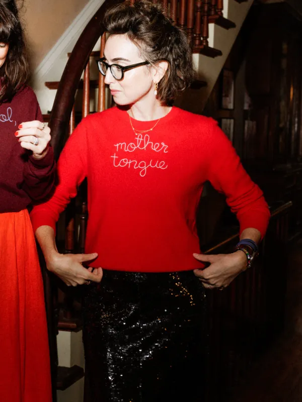 "mother tongue" Women's Crewneck sold by Lingua Franca NYC