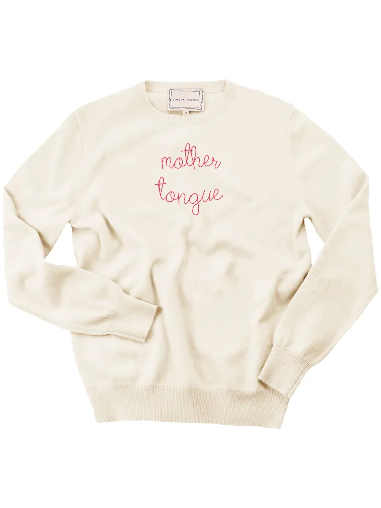 "mother tongue" Women's Crewneck sold by Lingua Franca NYC product image thumbnail 3