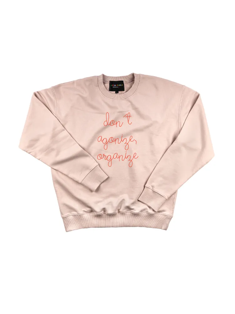 "don't agonize, organize" Women's Sweatshirt sold by Lingua Franca NYC product image thumbnail 2