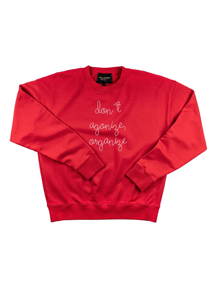 "don't agonize, organize" Women's Sweatshirt sold by Lingua Franca NYC product image thumbnail 3