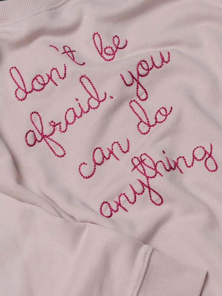 "don't be afraid you can do anything" Men's Sweatshirt sold by Lingua Franca NYC product image thumbnail 3
