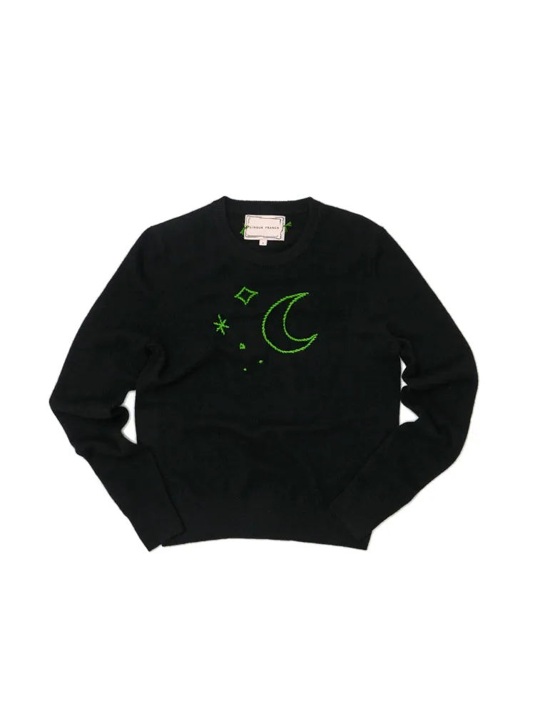 moon and stars Women's Crewneck sold by Lingua Franca NYC product image thumbnail 2
