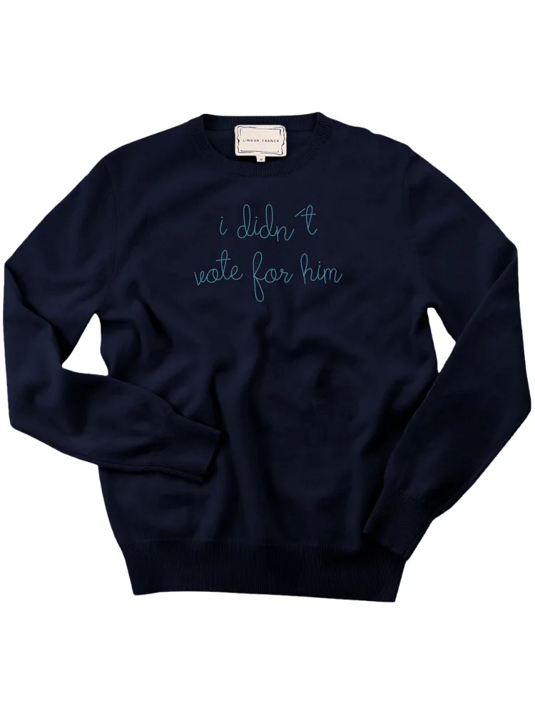 "i didn't vote for him" Men's Crewneck sold by Lingua Franca NYC product image thumbnail 3