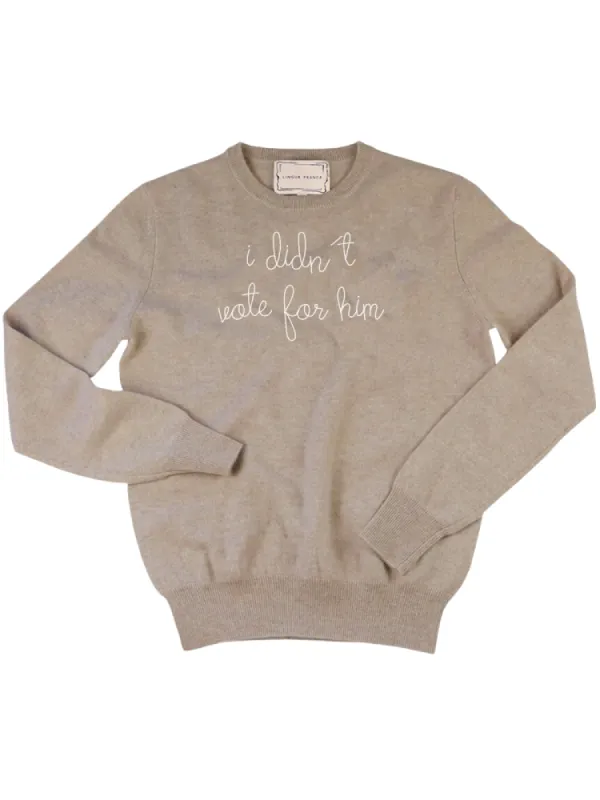 "i didn't vote for him" Women's Crewneck sold by Lingua Franca NYC