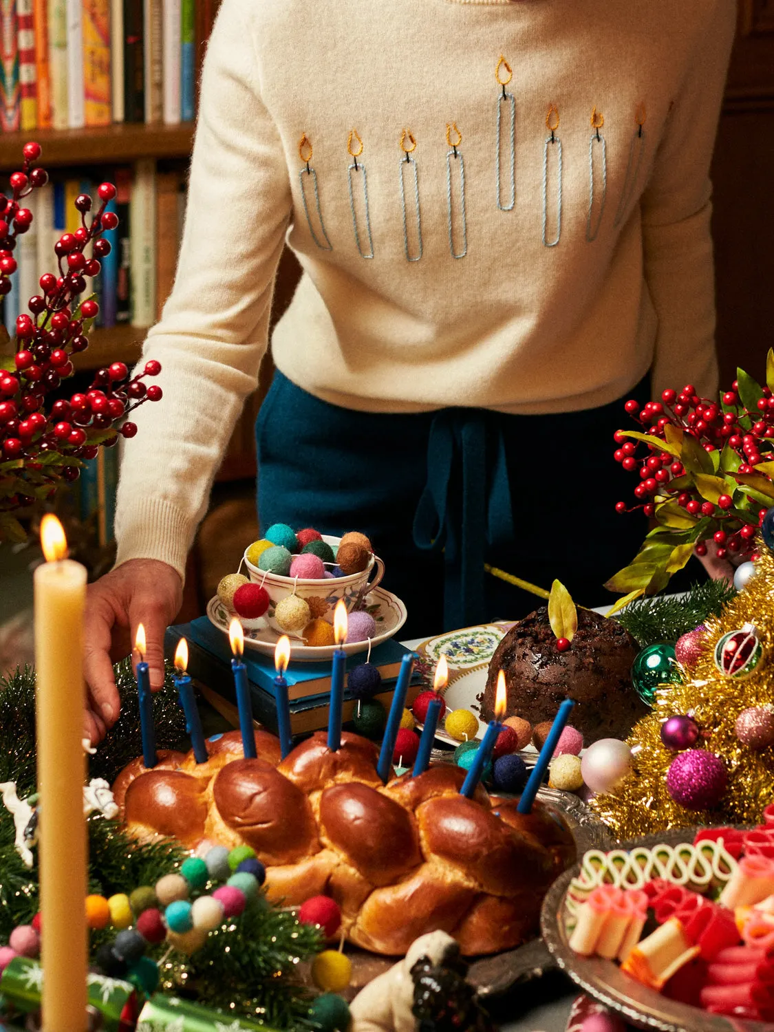 Menorah Women's Crewneck sold by Lingua Franca NYC product image thumbnail 3