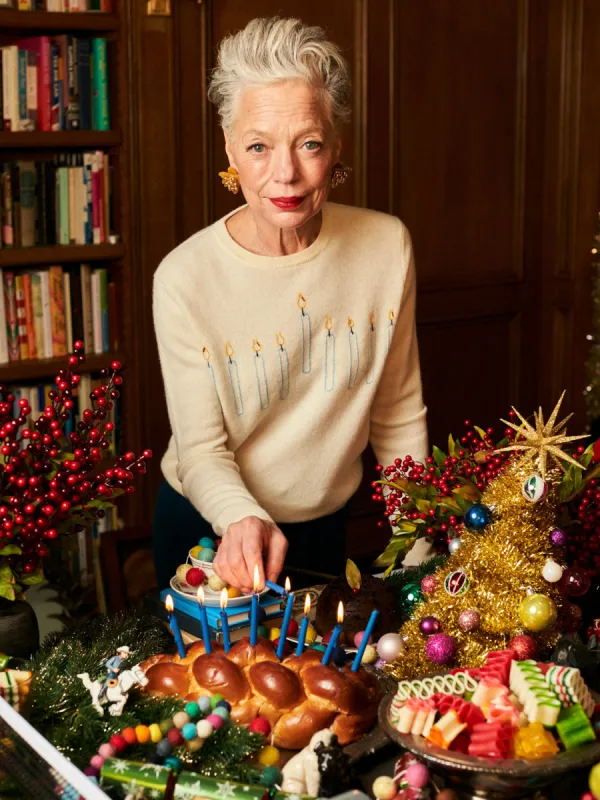 Menorah Women's Crewneck sold by Lingua Franca NYC