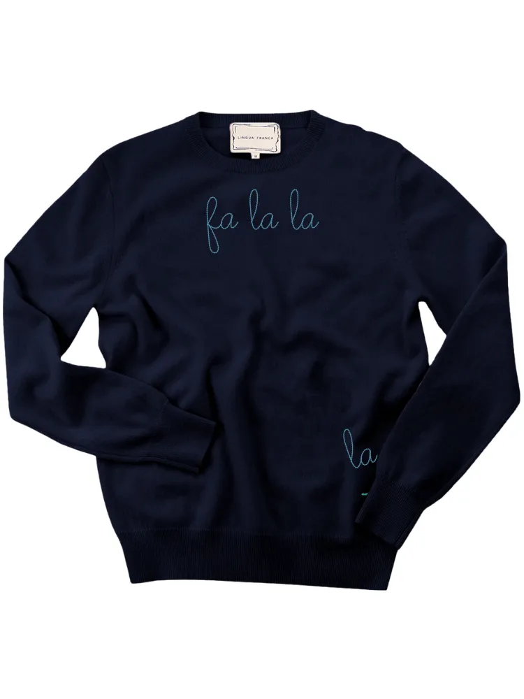 "fa la la" Men's Crewneck sold by Lingua Franca NYC product image thumbnail 2