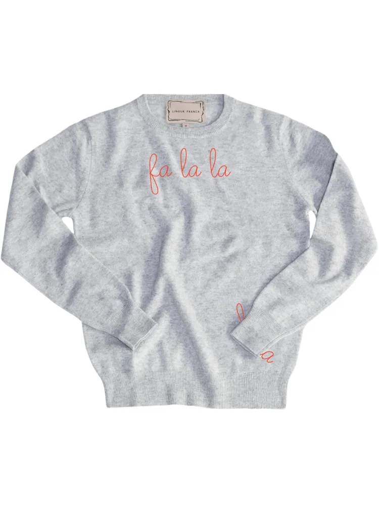 "fa la la" Men's Crewneck sold by Lingua Franca NYC product image thumbnail 3