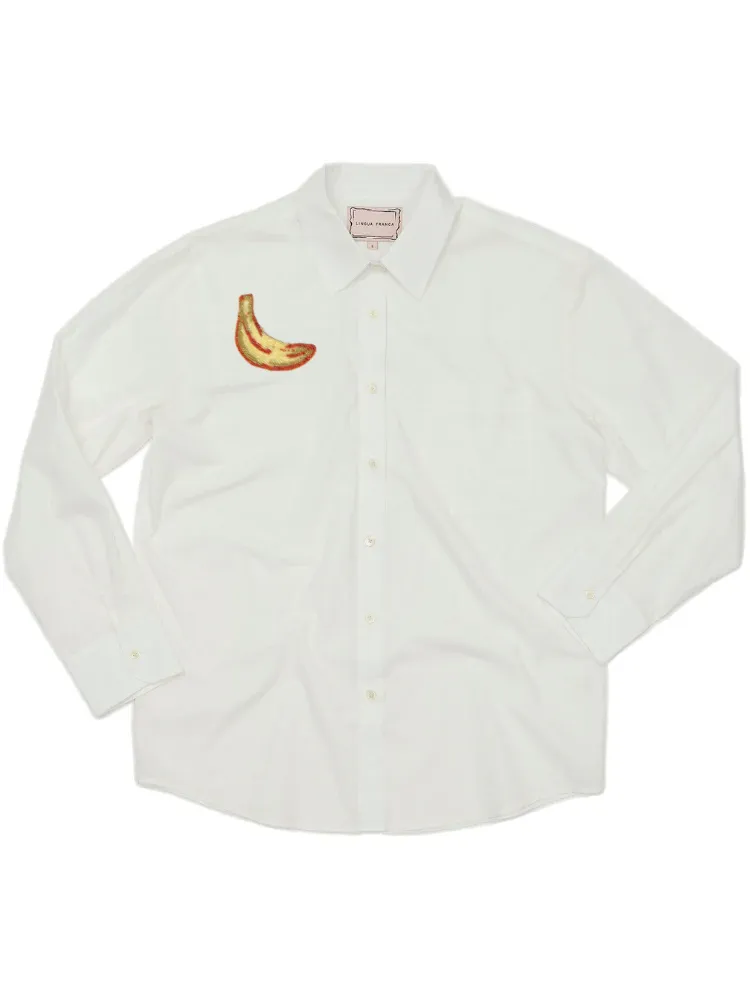 Beaded Banana Oversized Button Down sold by Lingua Franca NYC product image thumbnail 2