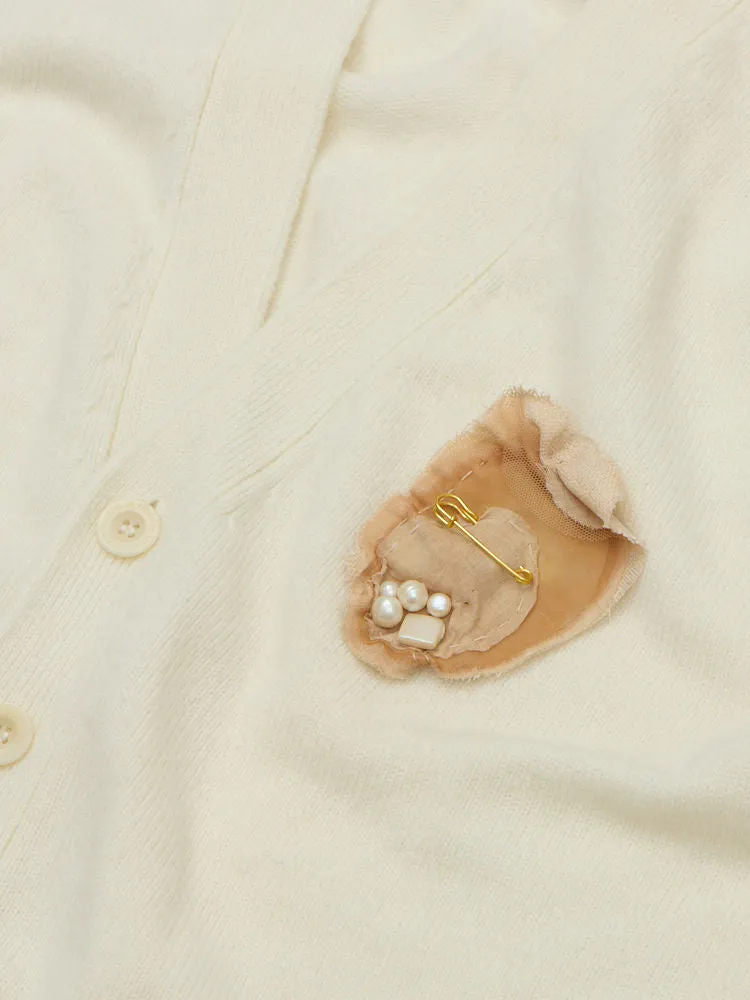 Oyster Rosette Oversized Cardigan sold by Lingua Franca NYC product image thumbnail 4