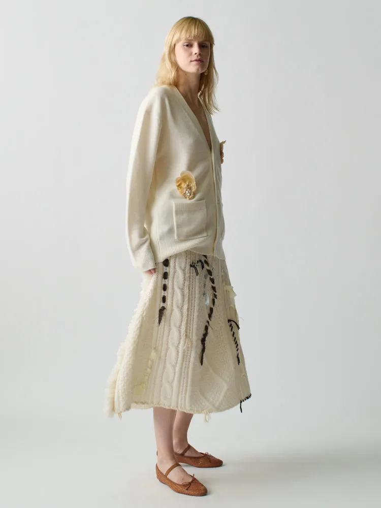 Oyster Rosette Oversized Cardigan sold by Lingua Franca NYC product image thumbnail 2