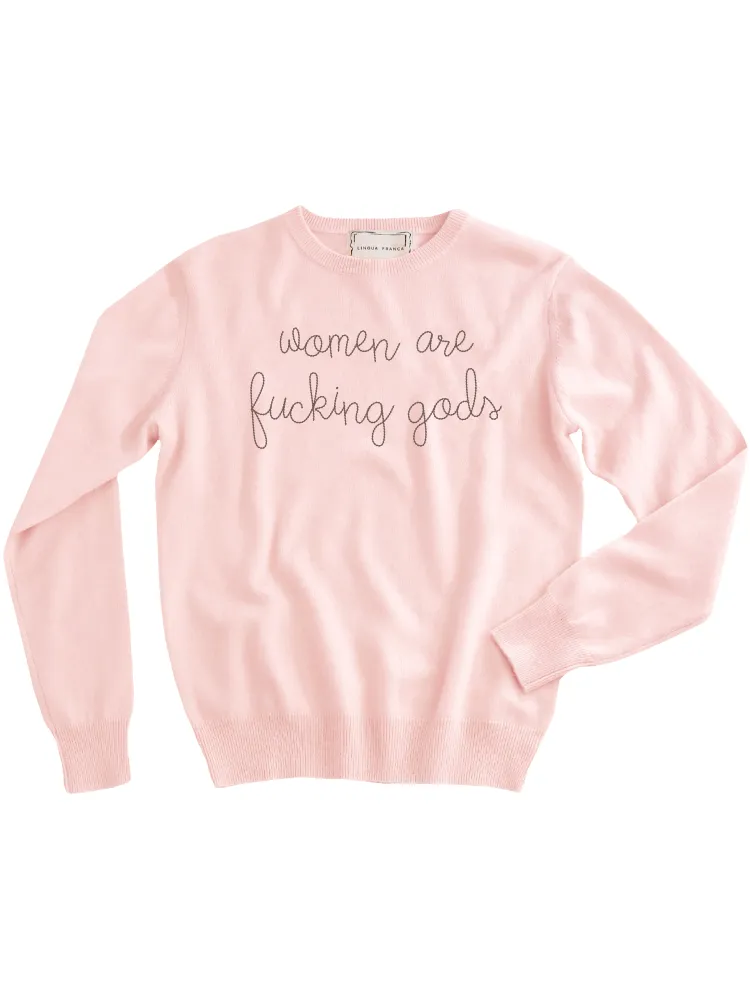 "women are fucking gods" Women's Crewneck sold by Lingua Franca NYC product image thumbnail 3