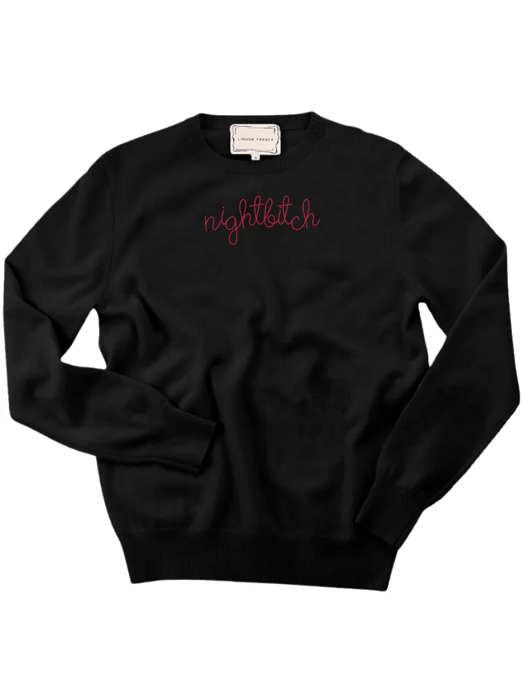 "nightbitch" Women's Crewneck sold by Lingua Franca NYC product image thumbnail 2