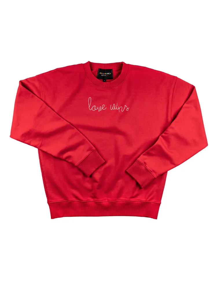 "love wins" Women's Sweatshirt sold by Lingua Franca NYC product image thumbnail 3