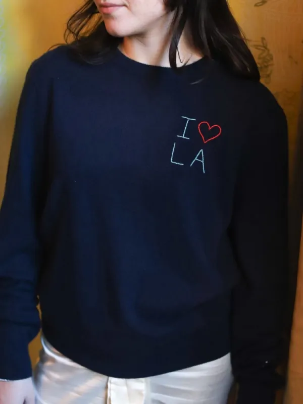 "i heart LA" Women's Crewneck sold by Lingua Franca NYC