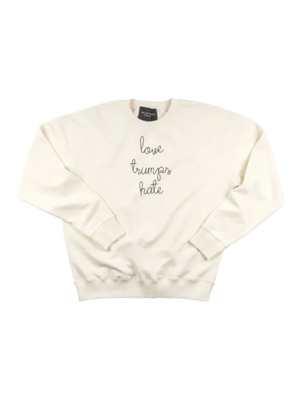 "love trumps hate" Women's Sweatshirt sold by Lingua Franca NYC