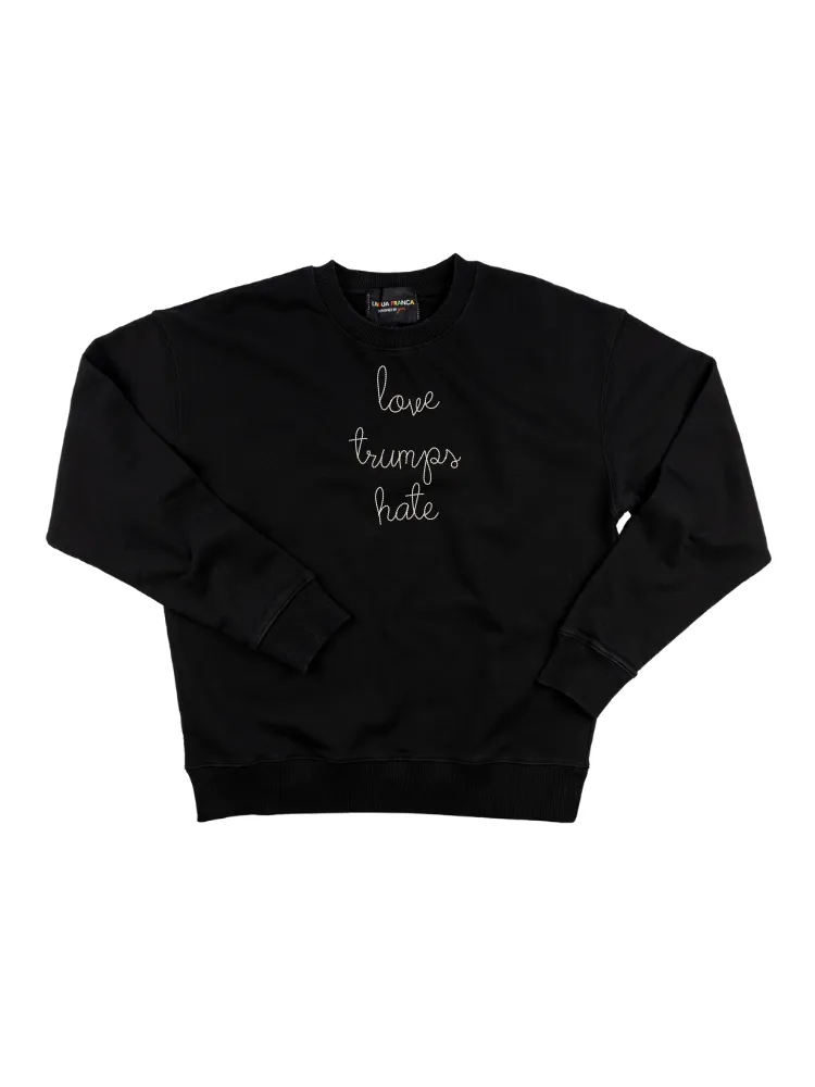 "love trumps hate" Women's Sweatshirt sold by Lingua Franca NYC product image thumbnail 2