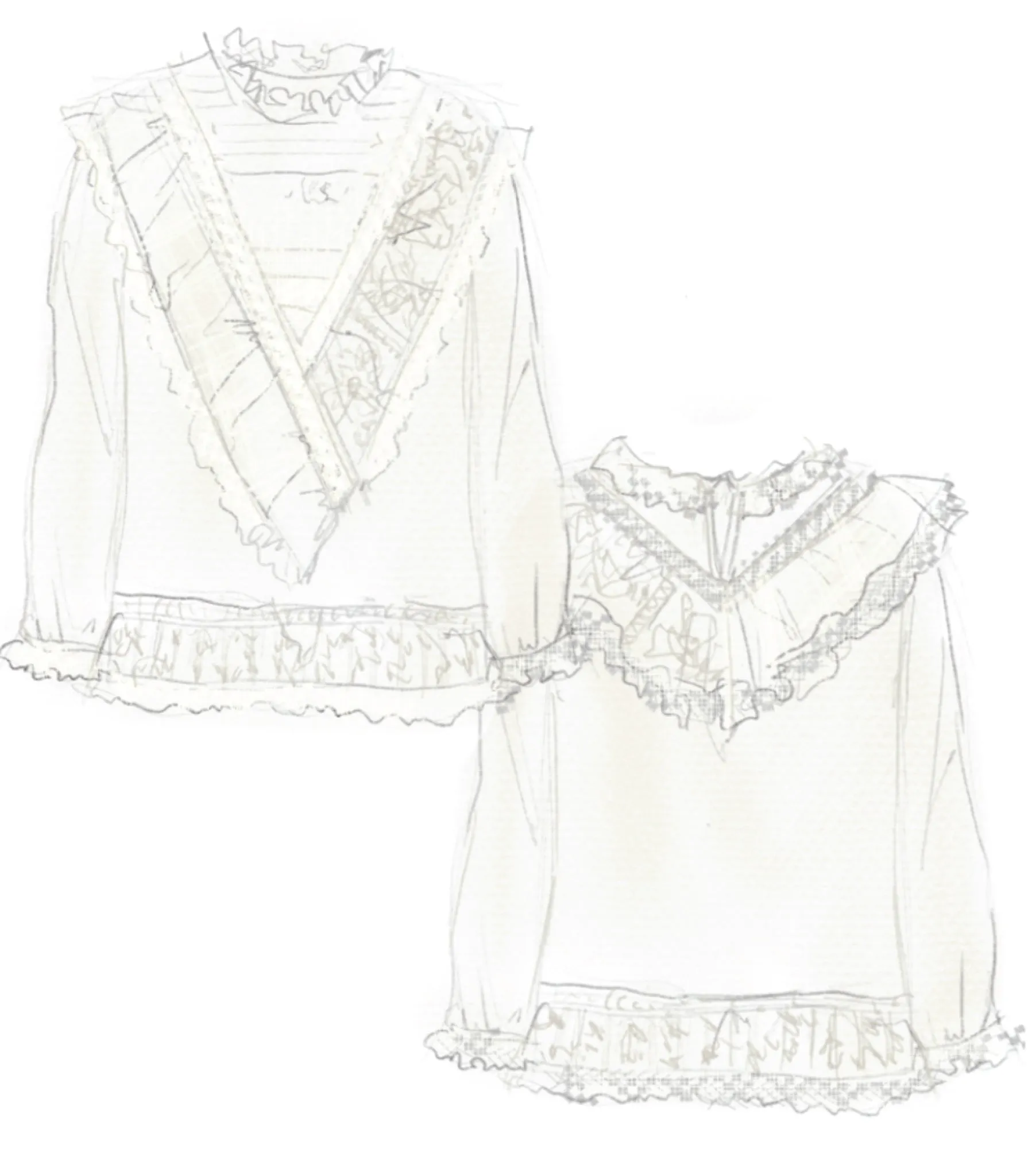 Patchwork Lace Shirt sold by Lingua Franca NYC product image thumbnail 2