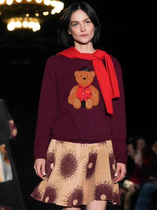 Women's Bo Bear Cashmere Crewneck made by Lingua Franca NYC