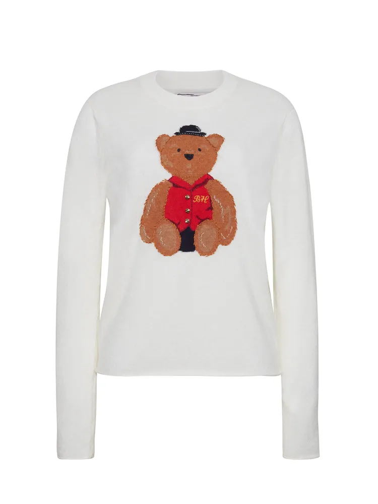 Women's Bo Bear Cashmere Crewneck sold by Lingua Franca NYC product image thumbnail 2