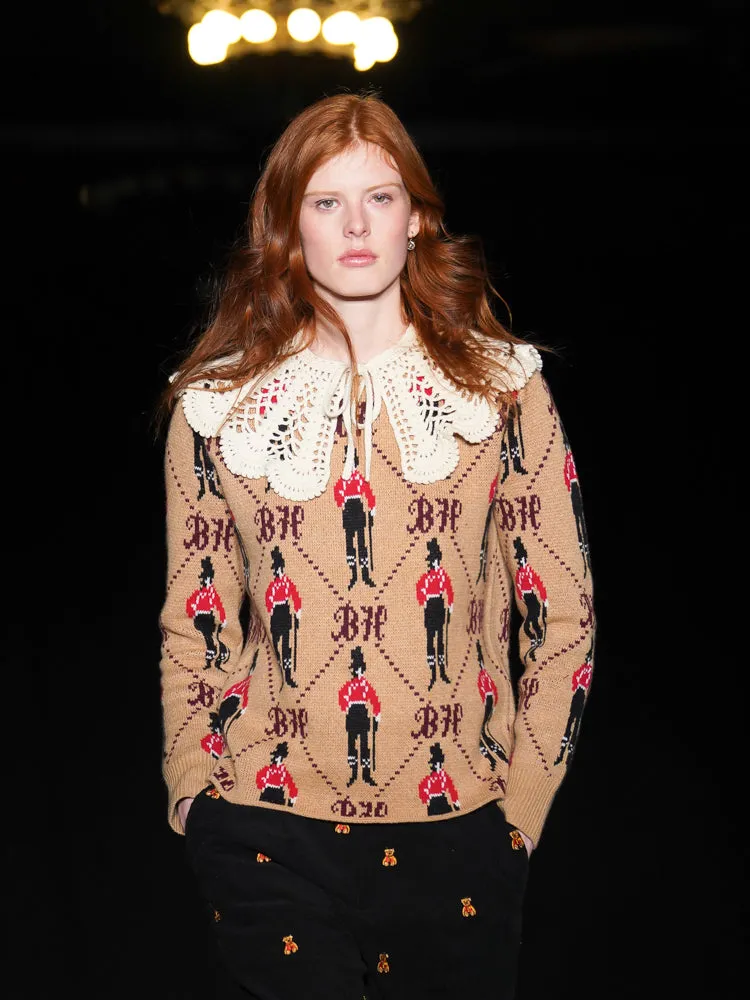 Bowery Boy Jacquard Crewneck sold by Lingua Franca NYC