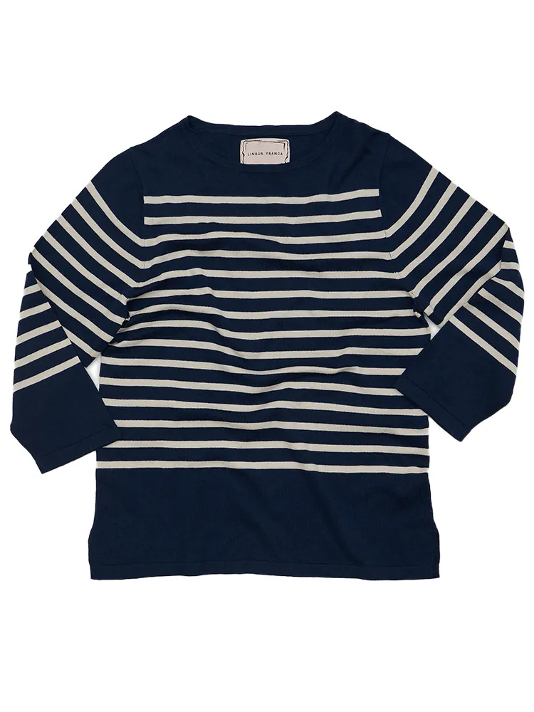 Custom Women's Cotton Striped Boatneck Sweater sold by Lingua Franca NYC product image thumbnail 5
