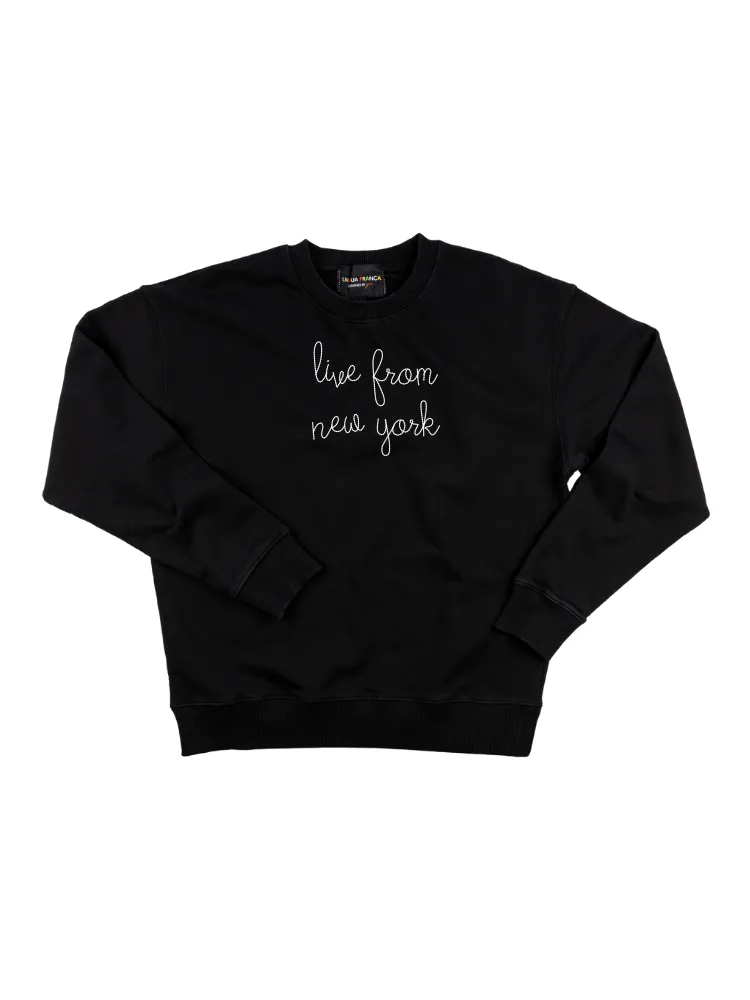 "live from new york" Women's Sweatshirt sold by Lingua Franca NYC