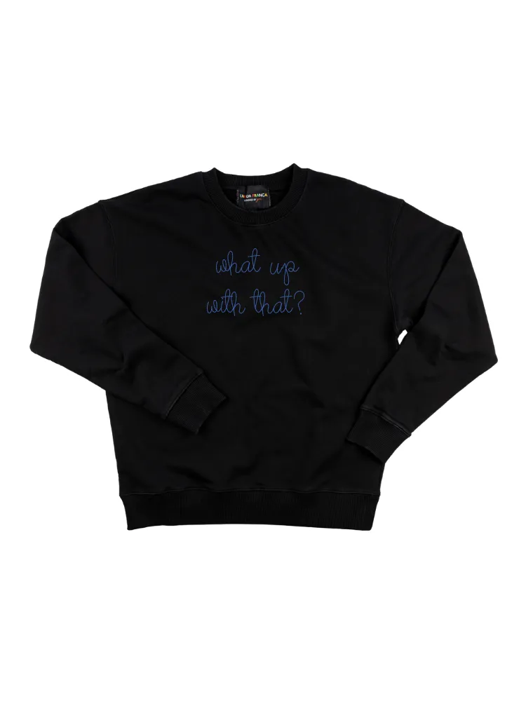 "what up with that?" Women's Sweatshirt sold by Lingua Franca NYC product image thumbnail 3