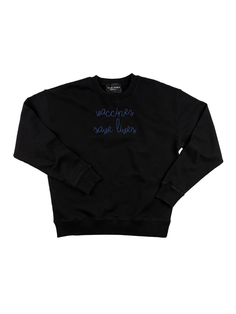 "vaccines save lives" Men's Sweatshirt sold by Lingua Franca NYC product image thumbnail 3