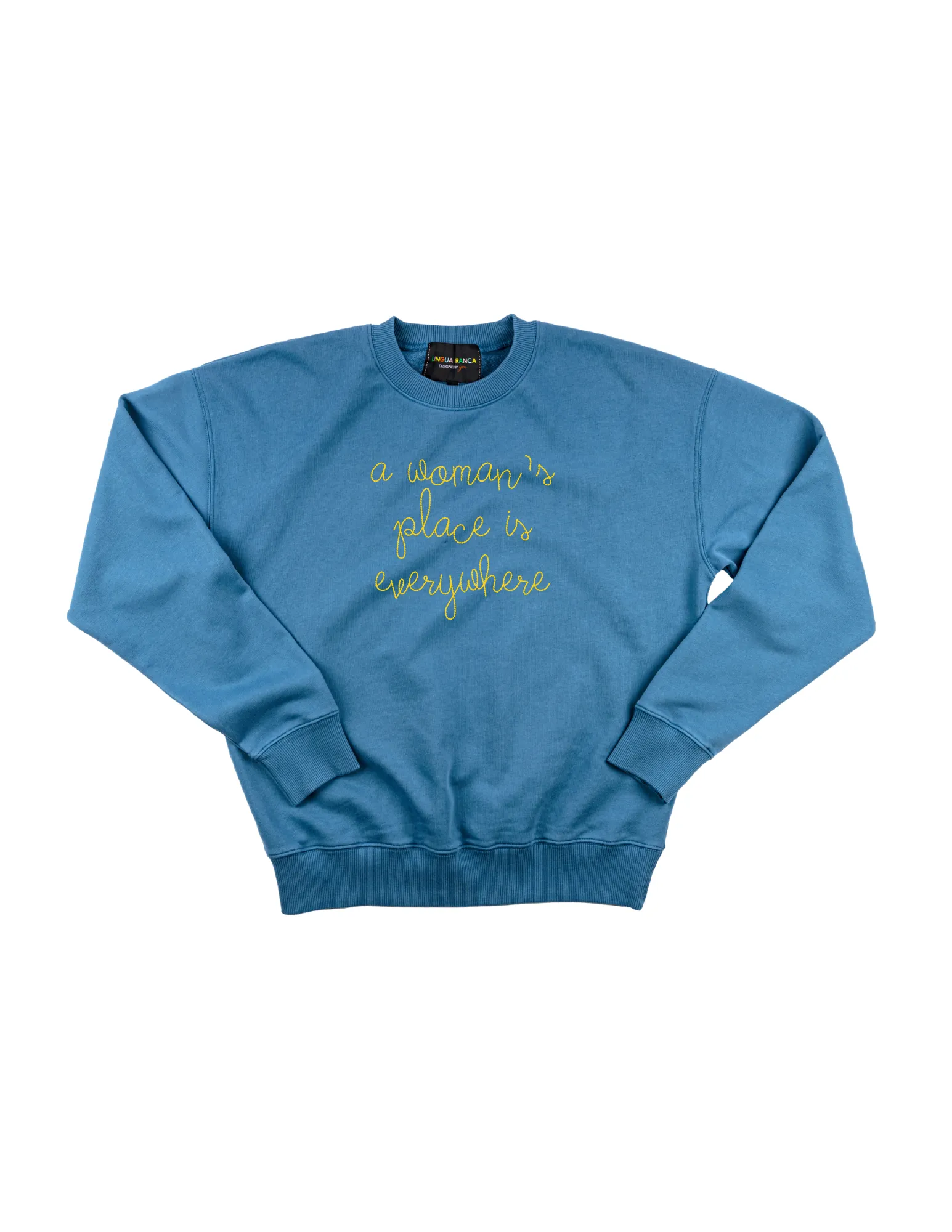 "a woman's place is everywhere" Women's Sweatshirt sold by Lingua Franca NYC product image thumbnail 3