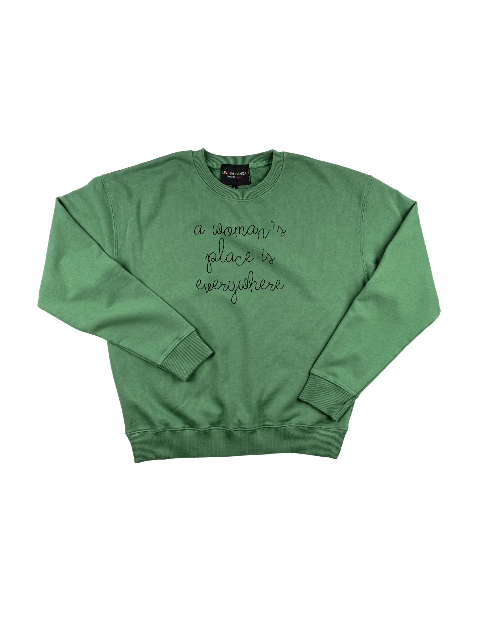"a woman's place is everywhere" Women's Sweatshirt sold by Lingua Franca NYC product image thumbnail 2