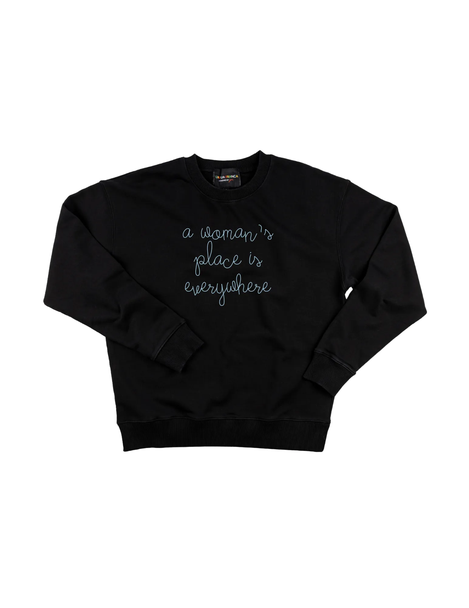 "a woman's place is everywhere" Women's Sweatshirt sold by Lingua Franca NYC product image thumbnail 4