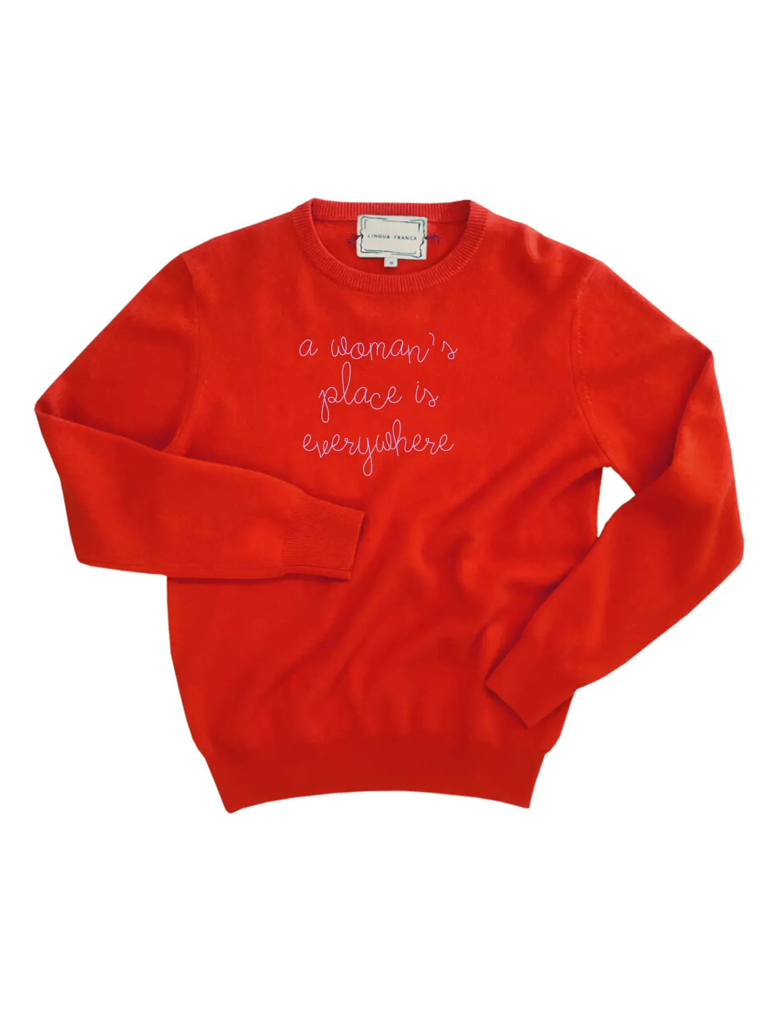 "a woman's place is everywhere" Women's Crewneck sold by Lingua Franca NYC product image thumbnail 5