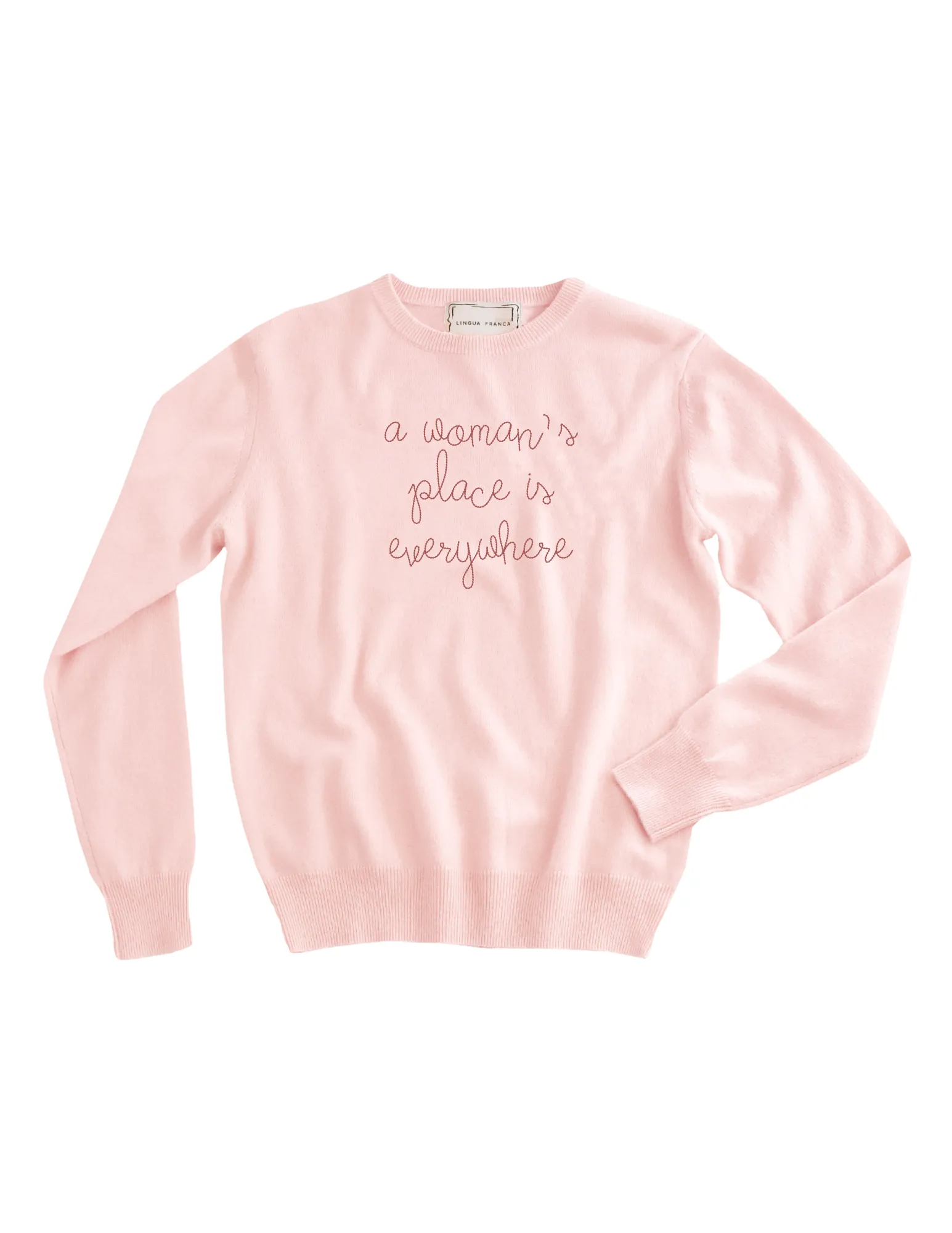 "a woman's place is everywhere" Women's Crewneck sold by Lingua Franca NYC product image thumbnail 4