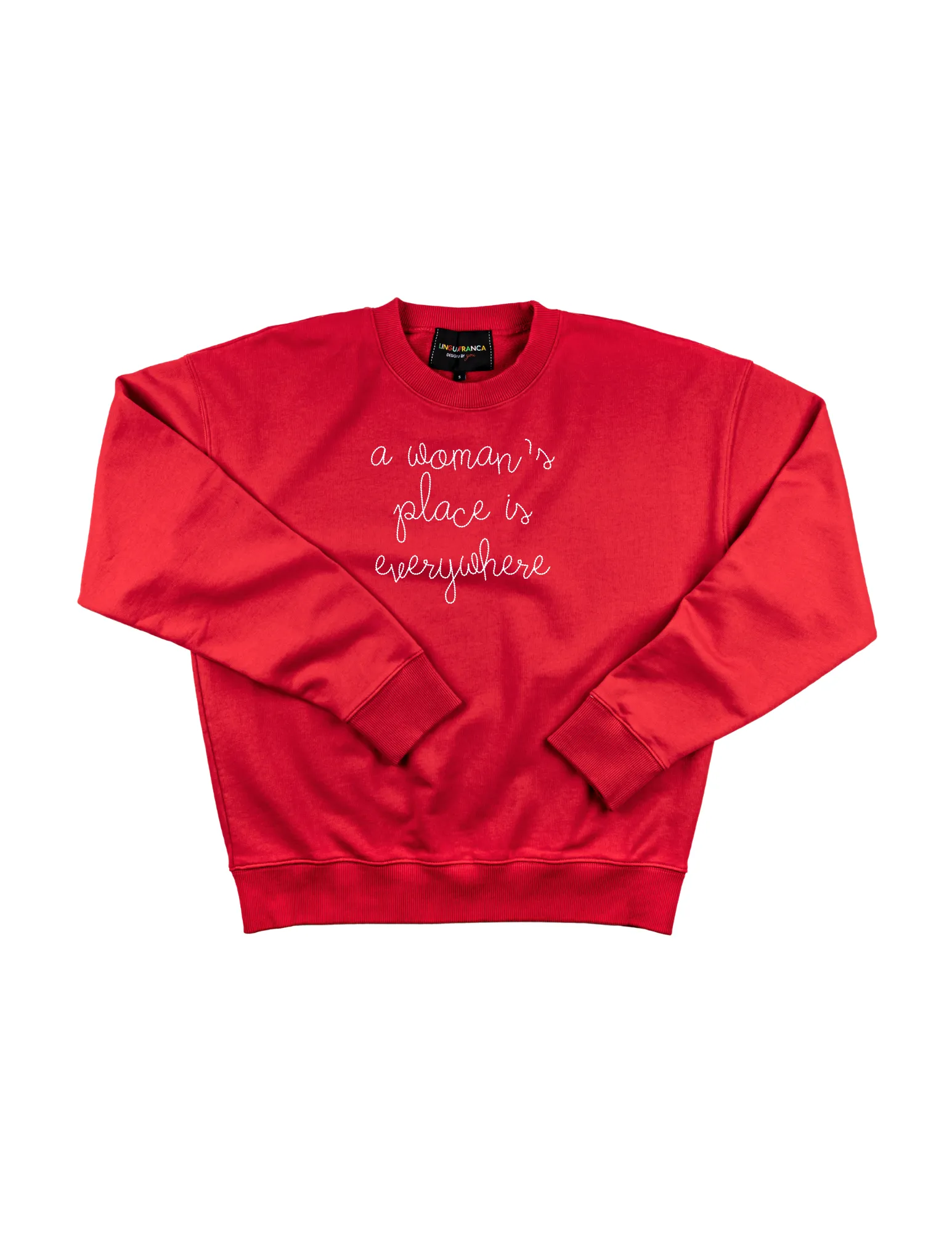 "a woman's place is everywhere" Men's Sweatshirt sold by Lingua Franca NYC product image thumbnail 4