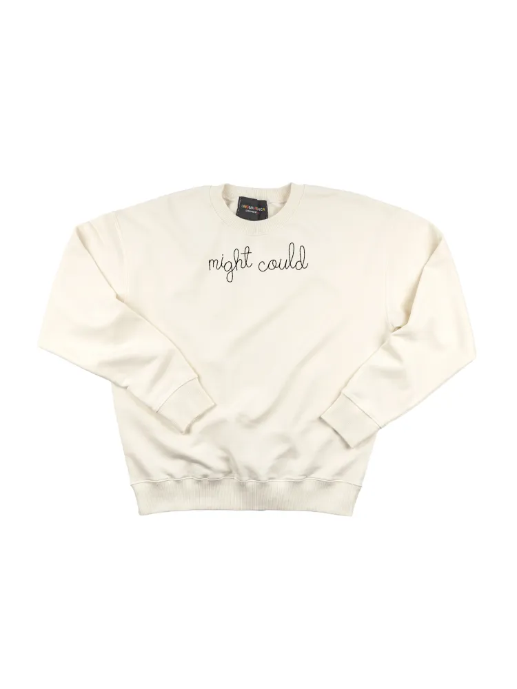 "might could" Women's Sweatshirt sold by Lingua Franca NYC product image thumbnail 2