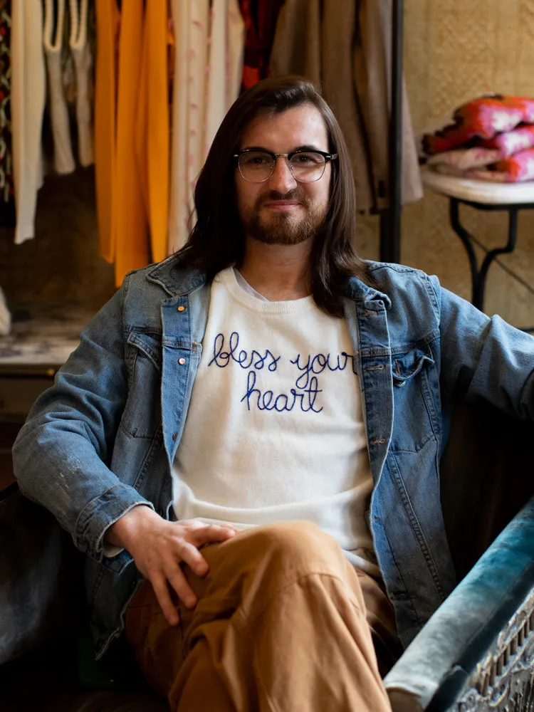 Landon Talks Crewneck Men's sold by Lingua Franca NYC