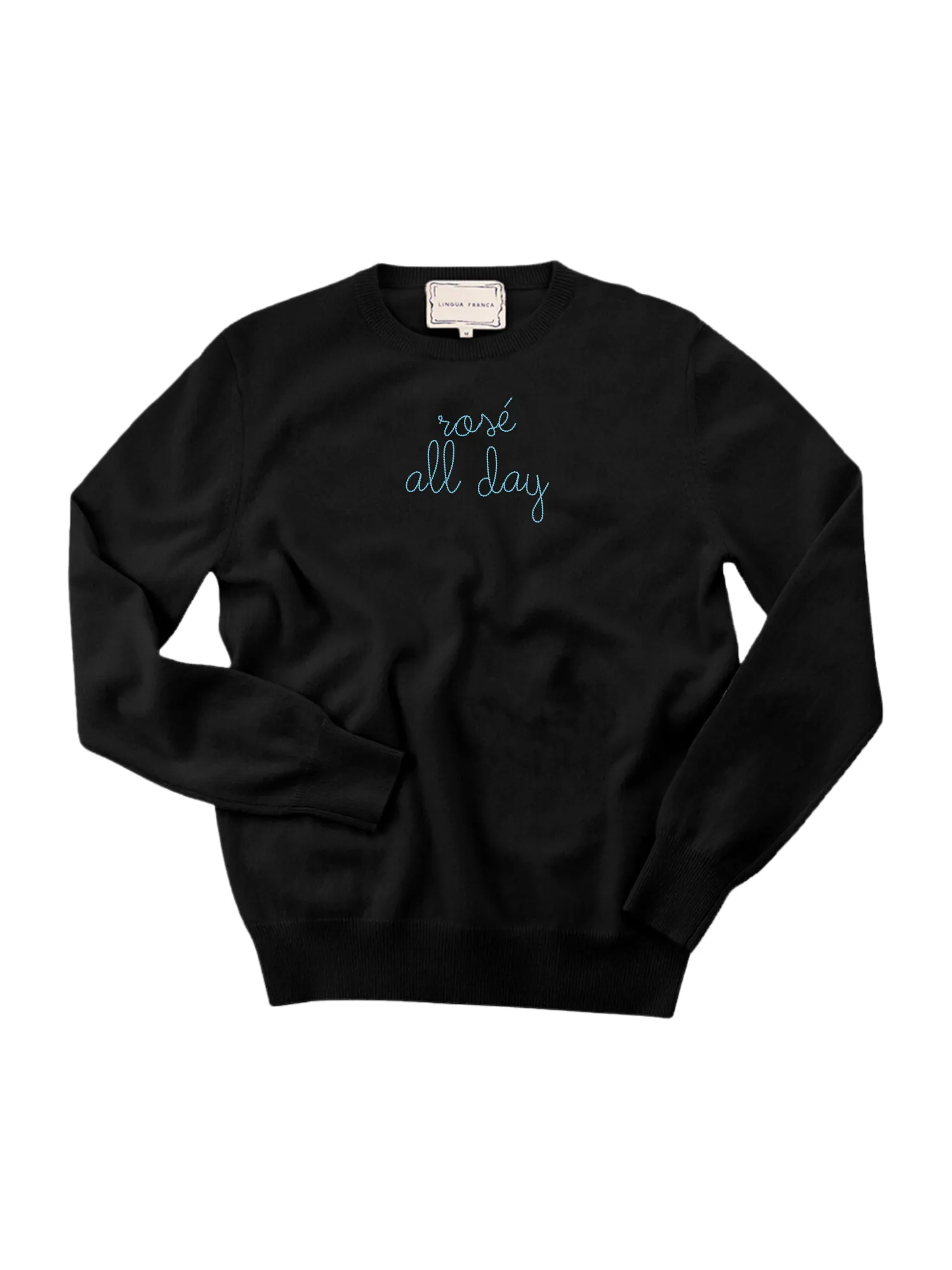 "rosé all day" Women's Crewneck sold by Lingua Franca NYC product image thumbnail 3