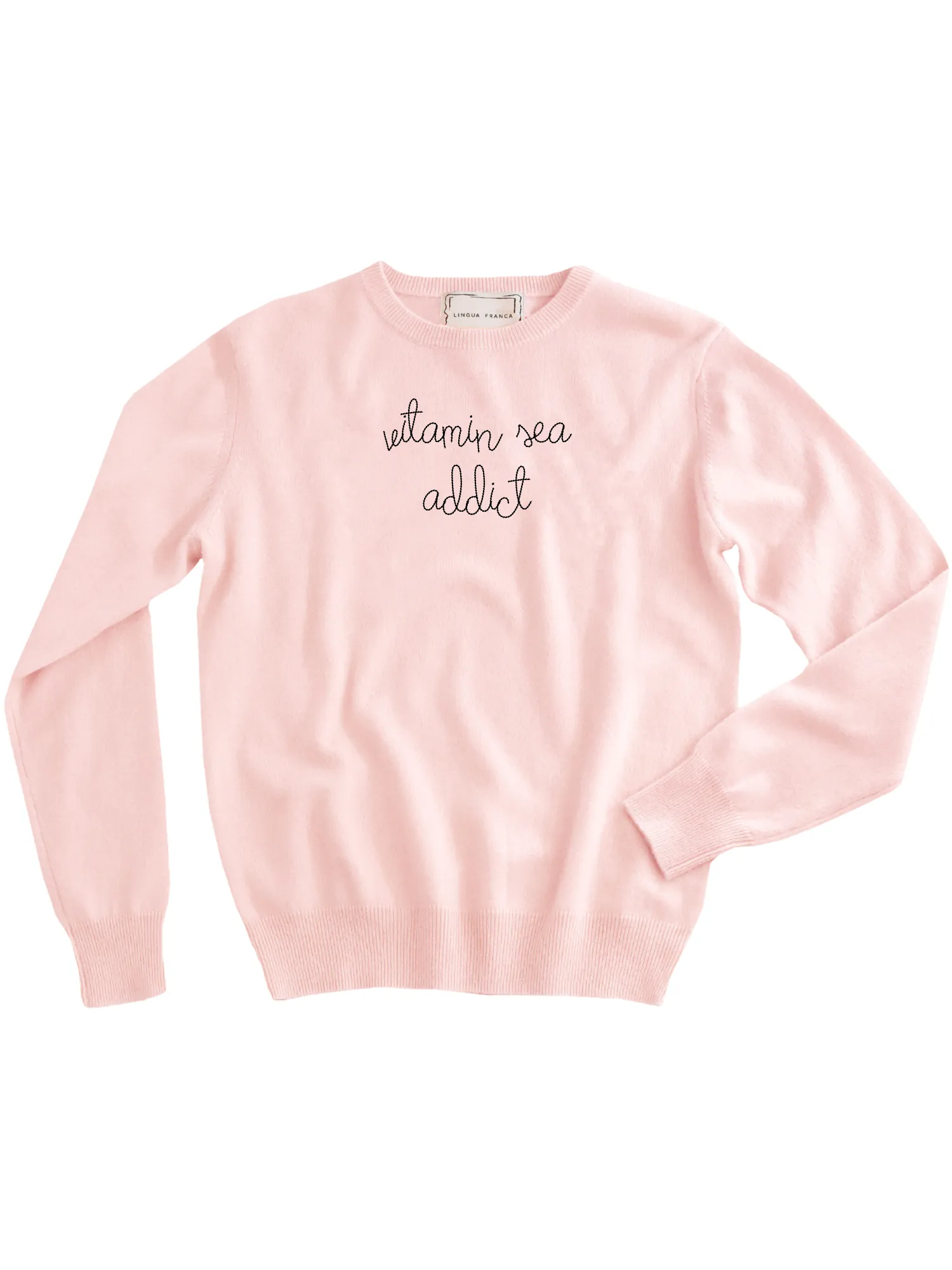 "vitamin sea addict"Women's Crewneck sold by Lingua Franca NYC product image thumbnail 3