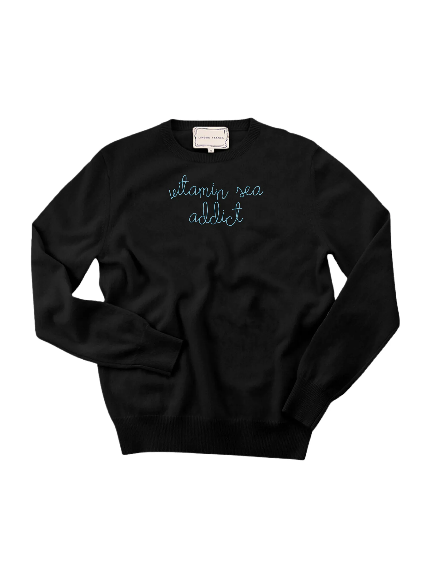 "vitamin sea addict"Women's Crewneck sold by Lingua Franca NYC