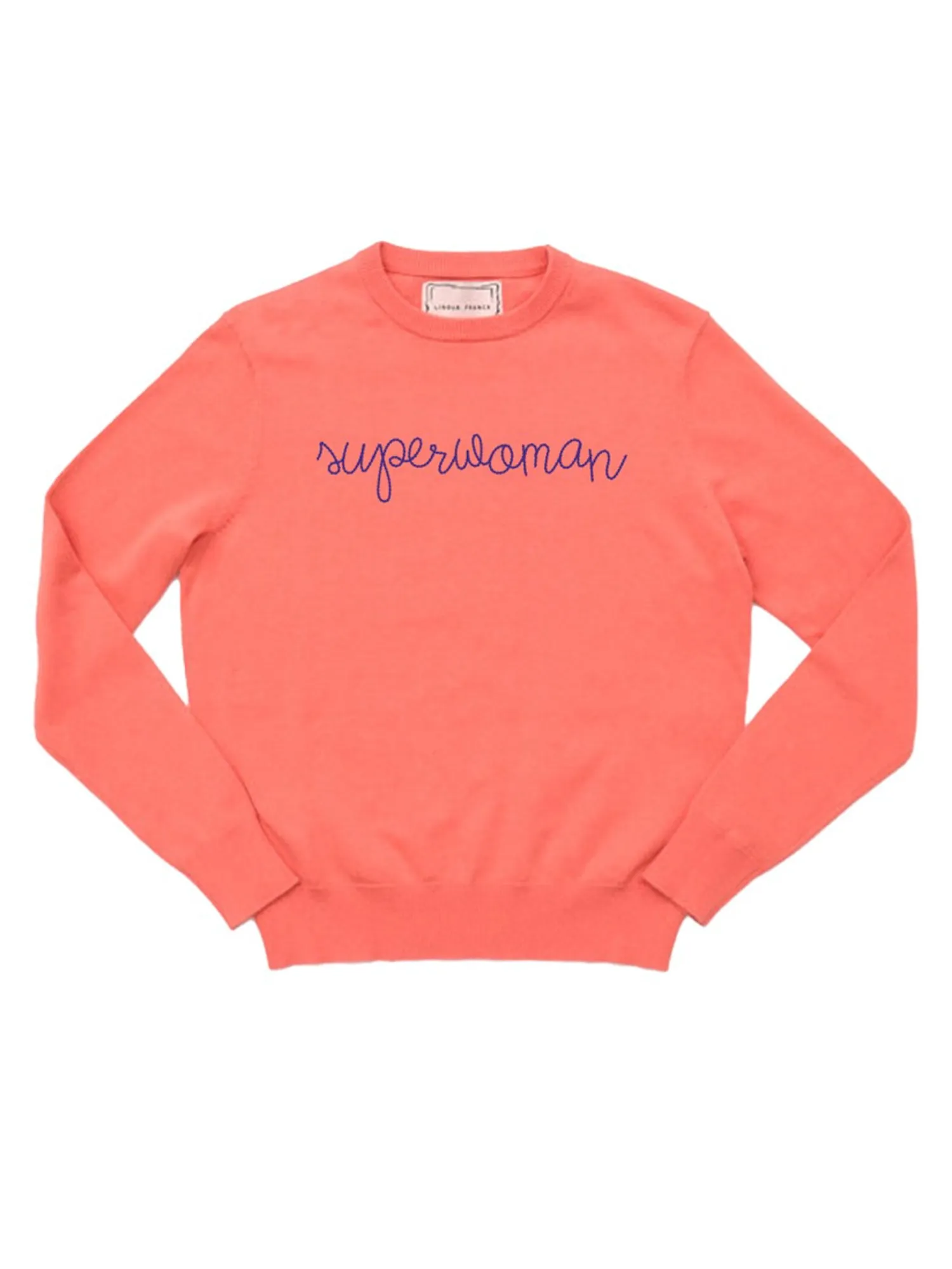 "superwoman" Cotton Silk Crewneck sold by Lingua Franca NYC product image thumbnail 2